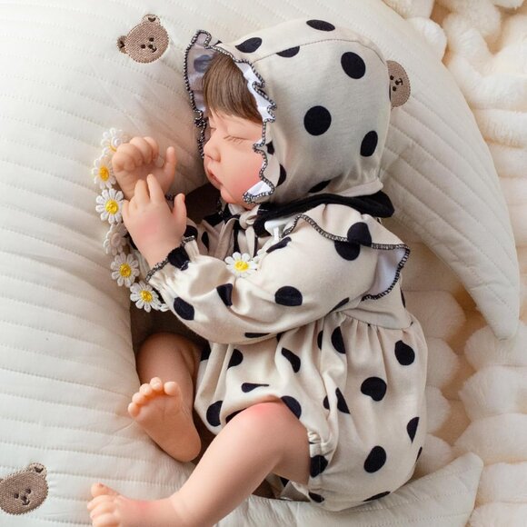 🆕22nch Soft Cloth Body Newborn Baby Doll Poseable Limbs Sleeping Doll Girl - Picture 1 of 9